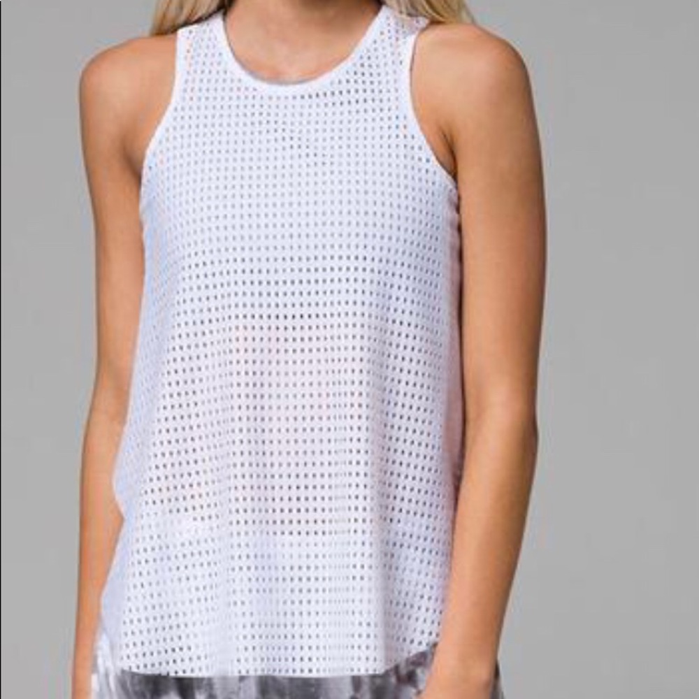 Onzie White Mesh tank